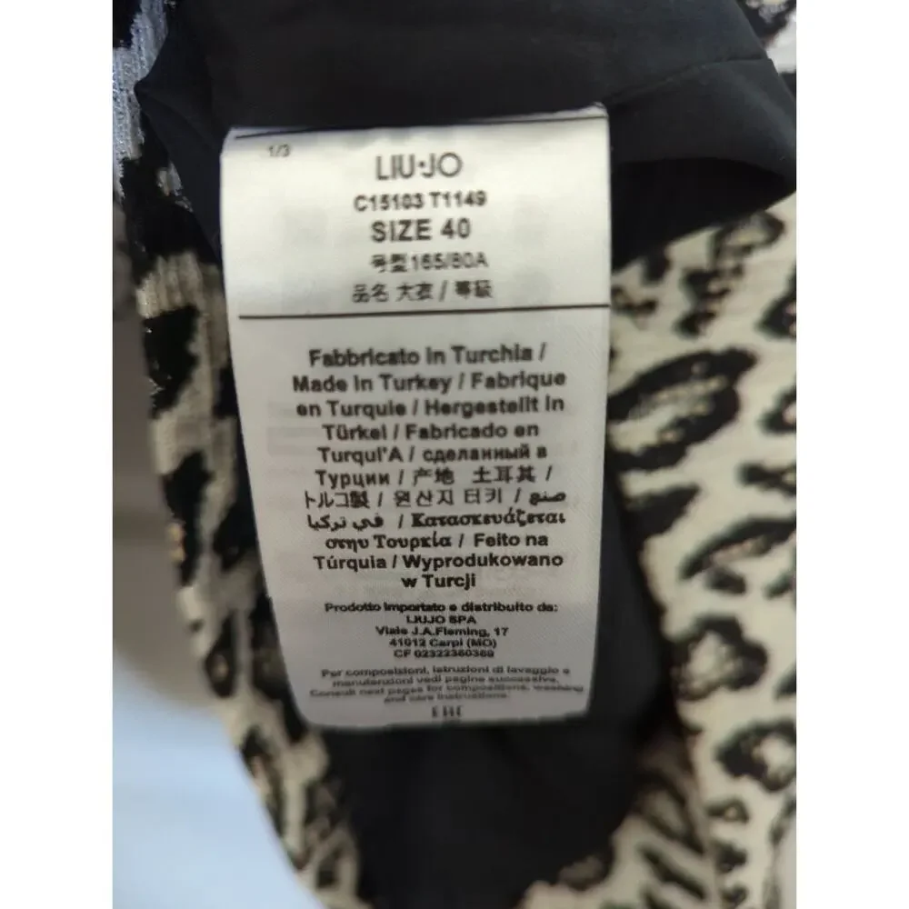 Liu Jo Milano Woman Animal Print Coat size 40